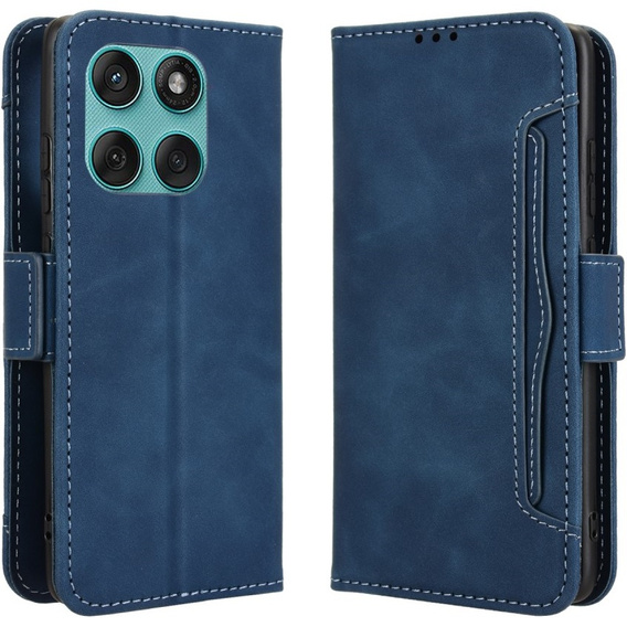 Cu clapetă pentru Motorola Edge 60 / 60 Fusion, Card Slot, albastru închis
