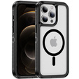 Carcasă cu ramă pentru iPhone 12 Pro Max, pentru MagSafe, transparent / negru