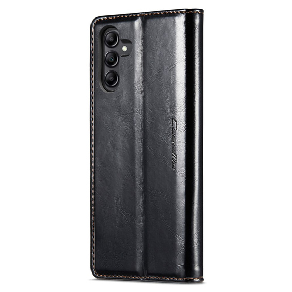 Carcasă flip CASEME pentru Samsung Galaxy A34 5G, Waxy Textured, negru