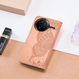 Cu clapetă pentru Xiaomi Poco F7 Pro, Butterfly, roz rose gold
