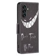 Cu clapetă pentru Samsung Galaxy A55 5G, Wallet, Don't Touch My Phone, negru