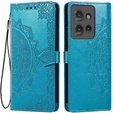 Cu clapetă pentru Motorola Edge 50 Neo / Motorola ThinkPhone 25, Mandala, albastru
