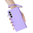Husă cu clapetă pentru Samsung Galaxy A56 5G, Rhombus Crossbody Leather, violet
