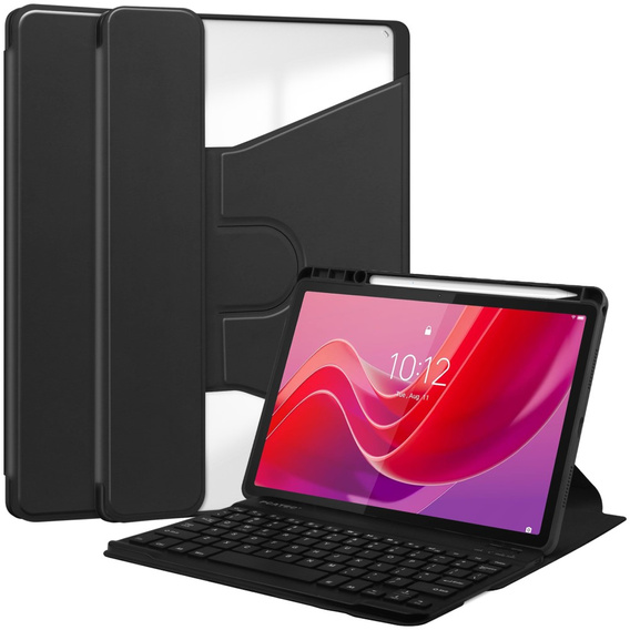 Husă pentru tastatură pentru Lenovo Tab M11, Rotary 360° Leather, negru