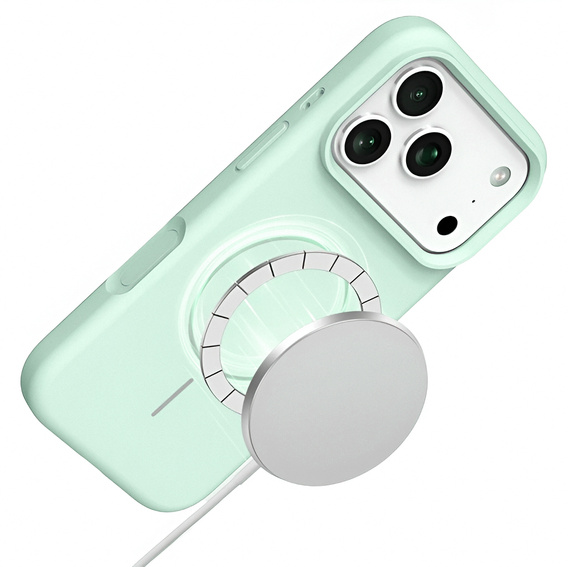 Manșon din silicon pentru iPhone 17 Pro, pentru MagSafe, antișoc, verde