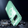 Husă pentru Google Pixel 9 / Google Pixel 9 Pro, Shockproof, cu sticlă, pentru MagSafe, verde