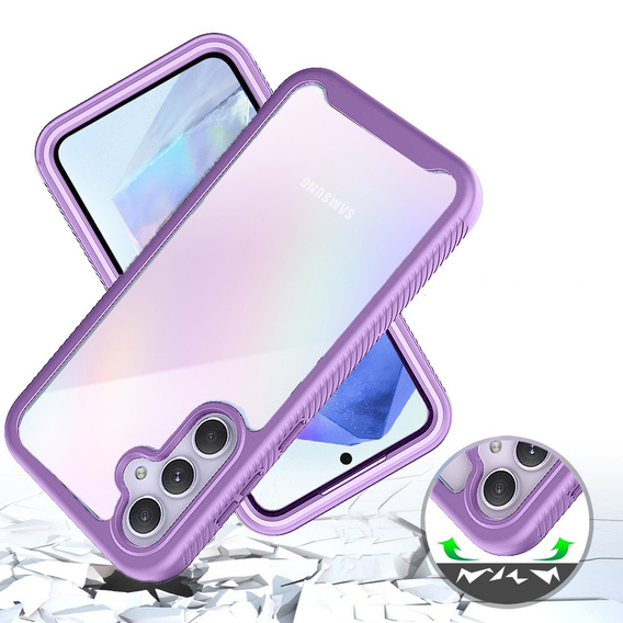 Carcasă pentru Samsung Galaxy A55 5G, Shockproof, cu folie, violet