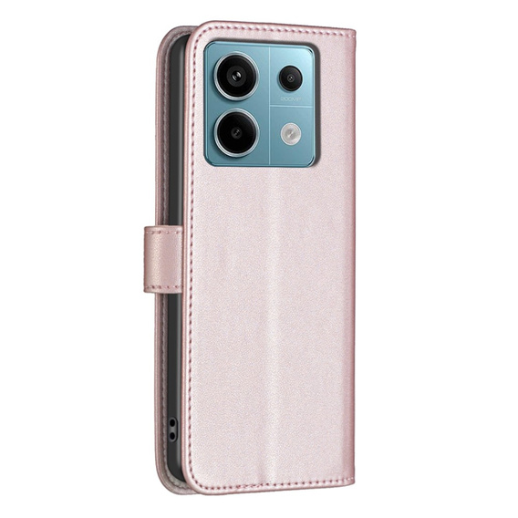 Husa cu clapetă pentru Xiaomi Redmi Note 13 Pro 5G, BINFEN Wallet, roz
