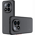 Husă din silicon pentru Xiaomi Redmi Note 14 Pro 5G /  Poco X7 5G, cu protecție pentru cameră, transparent / negru + sticlă călită 9H