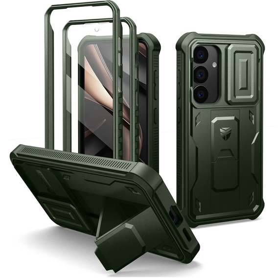 Husă blindată pentru Samsung Galaxy S25+ Plus, Dexnor Full Body (Two Frames), verde