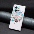 Cu clapetă pentru Xiaomi Redmi Note 12 4G, Wallet, colorful tree , alb