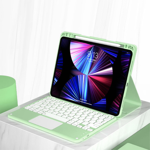 Carcasă + tastatură iPad Air 10.9 4 2020 / 5 2022, Touchpad, verde