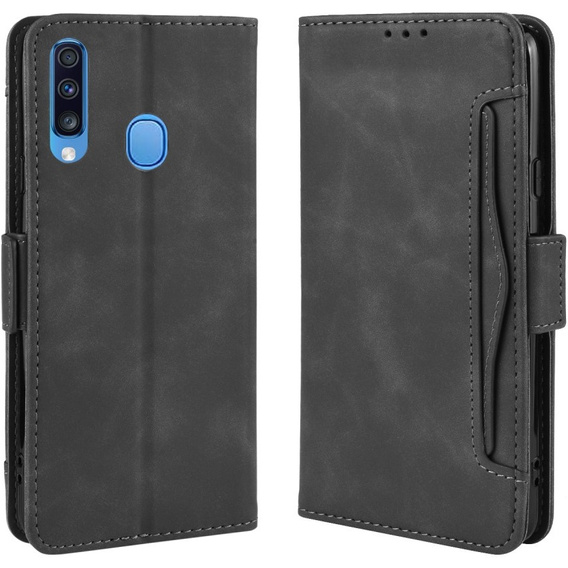 Cu clapetă pentru Samsung Galaxy A20s, Card Slot, negru