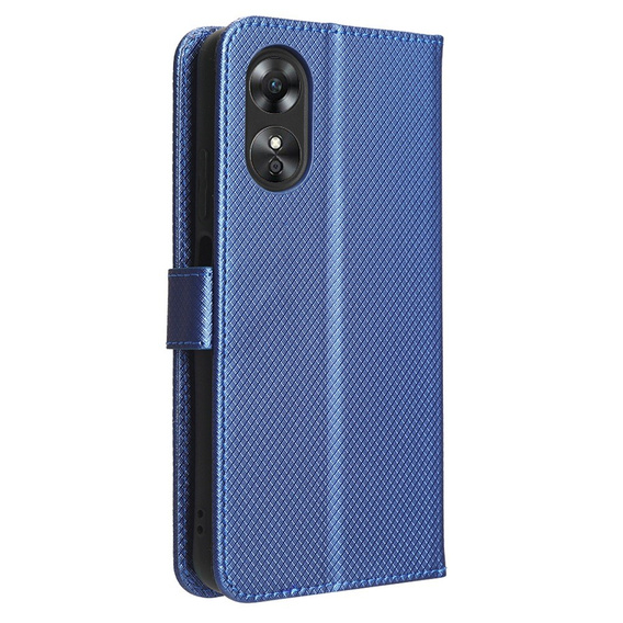 Cu clapetă pentru Oppo A17, Smart Magnet, albastru