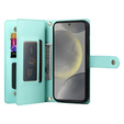 Cu clapetă pentru Samsung Galaxy S25+ Plus, Wallet Zipper Pocket, verde