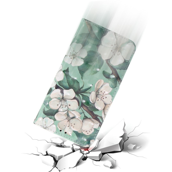 Cu clapetă pentru Motorola Edge 50 Pro 5G, Wallet, Flowers alb