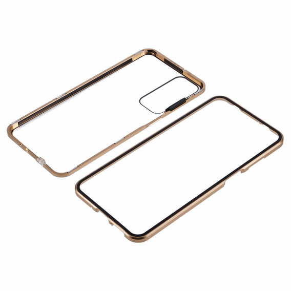 Husa pentru Samsung Galaxy A16, Magnetic Dual Glass, de aur