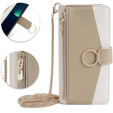Carcasă flip pentru iPhone 7 / 8 / SE (2020) / SE (2022), Wallet Zipper Pocket, cu oglindă, alb