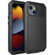 Carcasă pentru iPhone 15, blindată, cu sticlă integrată, negru