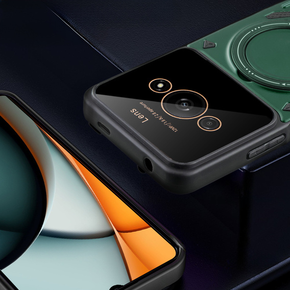 Husă blindată pentru Xiaomi Redmi A3, Magnetic Ring, verde