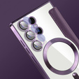 Cu clapetă pentru Samsung Galaxy S24 Ultra, RFID Wallet MagSafe CamShield, violet
