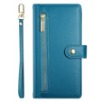 Cu clapetă pentru Oppo Reno 13F 5G, Wallet Zipper Pocket, albastru