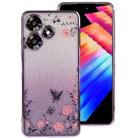 Husă pentru Infinix Hot 30, Glitter Flower,  violet