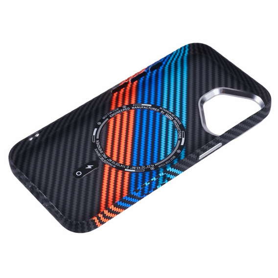 Carcasa pentru iPhone 16 Plus, Carbon Fiber MagSafe, albastru închis