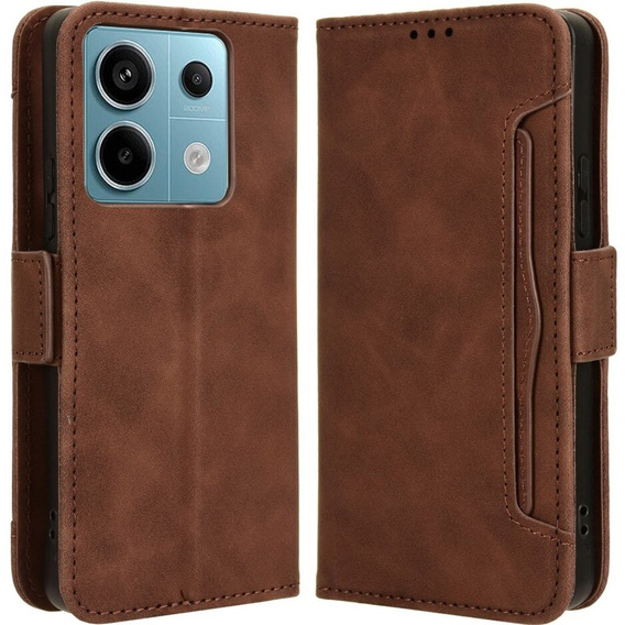 Cu clapetă pentru Xiaomi Redmi Note 13 Pro 5G, Card Slot, maro