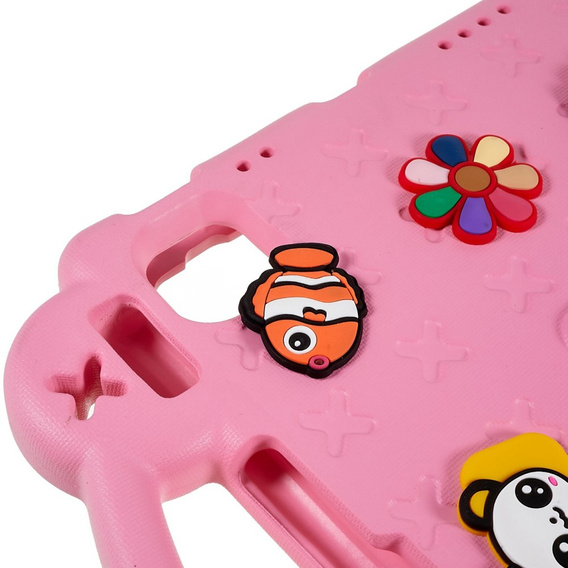 Husă pentru copii pentru Apple iPad Air 11" 6 gen. 2024, Cute Patterns, cu suport, roz