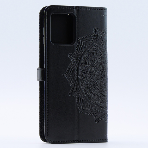 Cu clapetă pentru Motorola Moto G54 5G, Mandala, negru