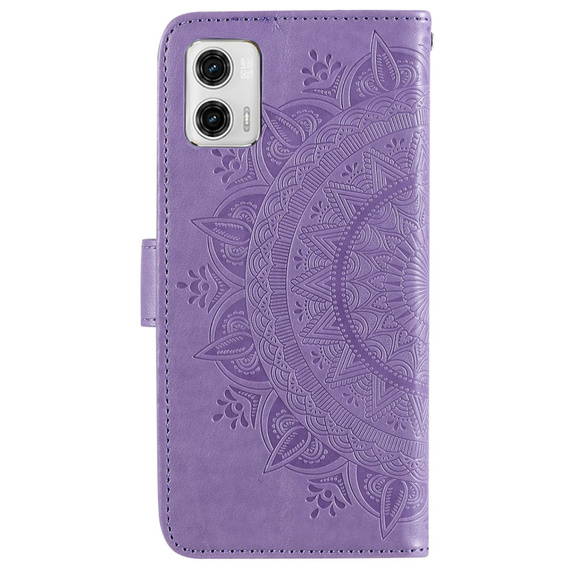 Cu clapetă pentru Motorola Moto G73 5G, Mandala Flower, violet