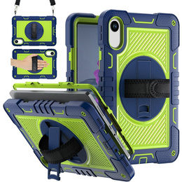 Husă blindată pentru Xiaomi Redmi Pad 2, cu suport și curea pentru umăr – albastru închis-verde