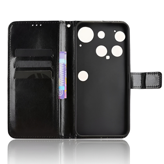 Cu clapetă pentru Nothing Phone 3 5G, Crazy Horse Wallet, negru
