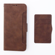 Cu clapetă pentru Motorola Moto G54 5G, Card Slot, maro