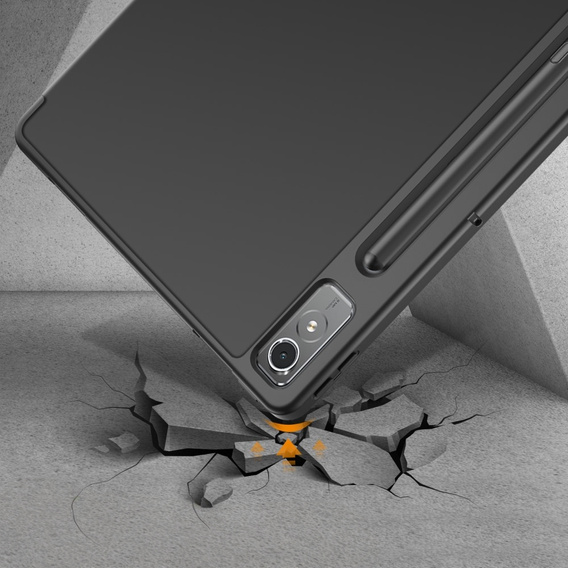 Husă pentru Lenovo Tab P12, Smartcase cu spațiu pentru stylus, negru