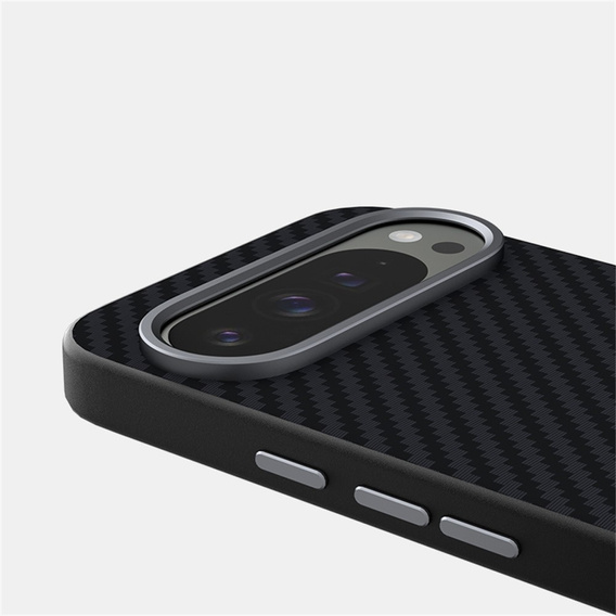 Husă pentru Google Pixel 10 / 10 Pro, ABEEL, pentru MagSafe, cu textură de carbon, negru