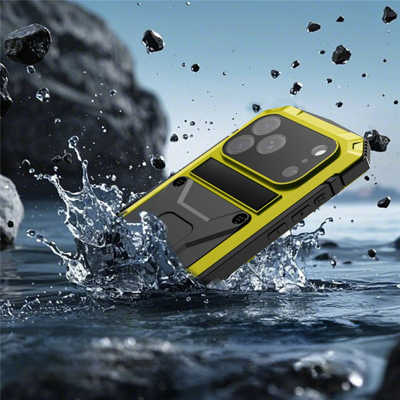 Husă R-JUST cu suport și sticlă încorporată pentru iPhone 17 Pro Max