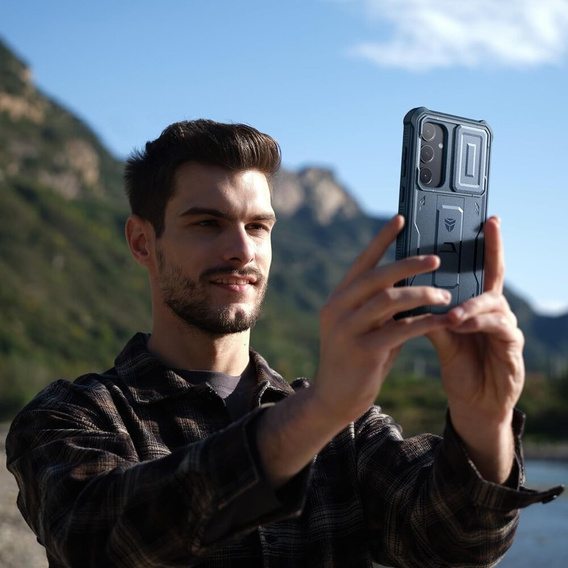 Husă blindată pentru Samsung Galaxy S24 Plus, Dexnor Full Body (Two Frames), albastru închis