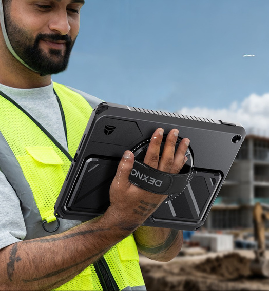 Husă Dexnor 360° cu curea și suport pentru stylus pentru iPad 10,2" 2021/2020/2019 (generația a 9-a/a 8-a/a 7-a)