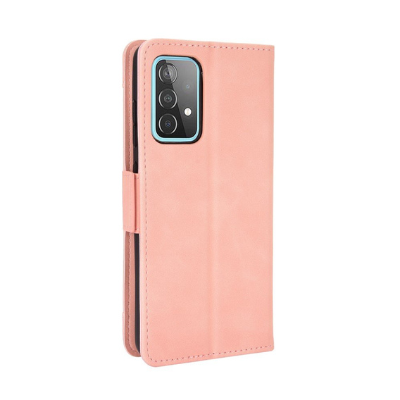 Cu clapetă pentru Samsung Galaxy A72 5G, Card Slot, roz