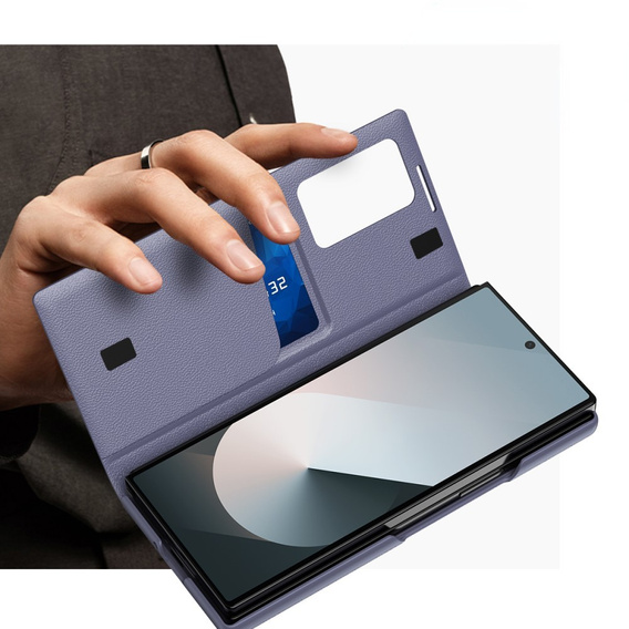 Husă cu clapetă pentru Samsung Z Fold5 5G, Smart View Wallet, lavanda