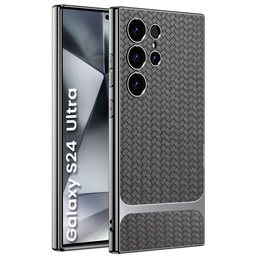 Huse pentru Samsung Galaxy S24 Ultra, GKK Woven Leather, gri