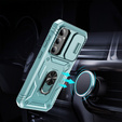 Husă blindată pentru Samsung Galaxy S23 FE, CamShield Slide, verde