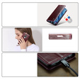 Carcasă flip CASEME pentru Samsung Galaxy S9+ Plus, Waxy Textured, roșu