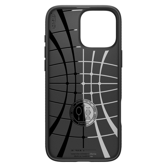 Carcasa Spigen pentru iPhone 16 Pro Max, Liquid Air, negru + 9H Tempered Glass