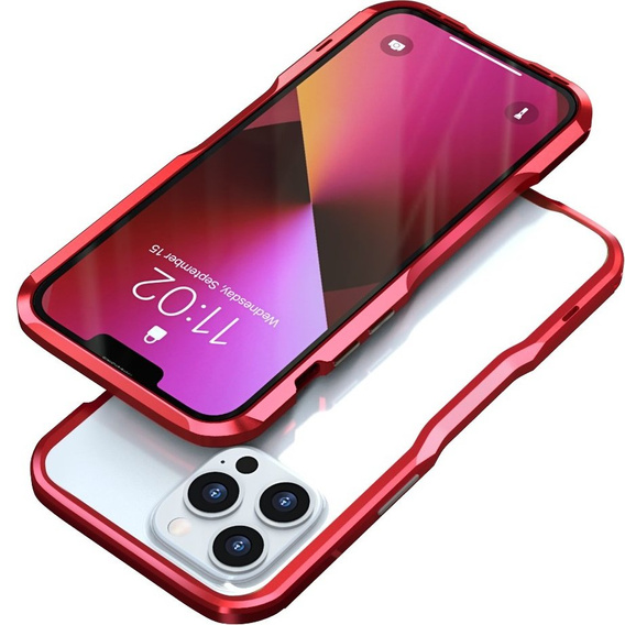 Husa LUPHIE pentru iPhone 13 Pro Max, Armor Bumper, roșu