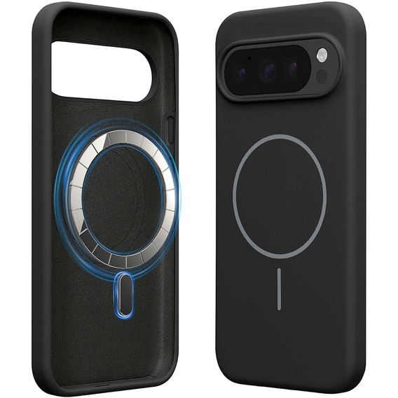 Manșon din silicon pentru Google Pixel 10 / 10 Pro, pentru MagSafe, negru