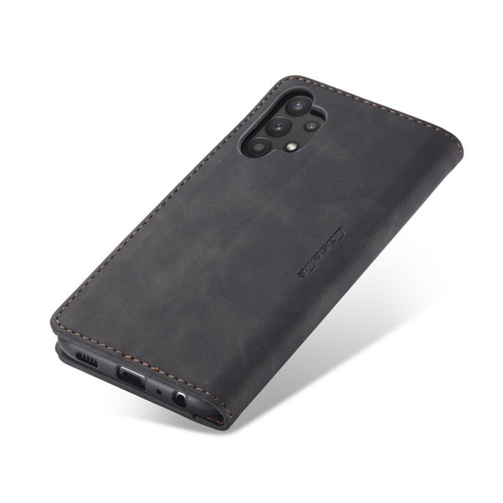 Husa CASEME pentru Samsung Galaxy A32 5G, Leather Wallet Case, negru