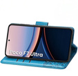 Cu clapetă pentru Xiaomi Poco F7 Ultra, Butterfly, albastru